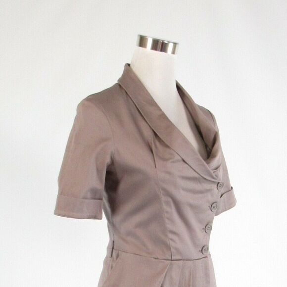 Taupe REISS wrap dress 6 - Picture 4 of 8
